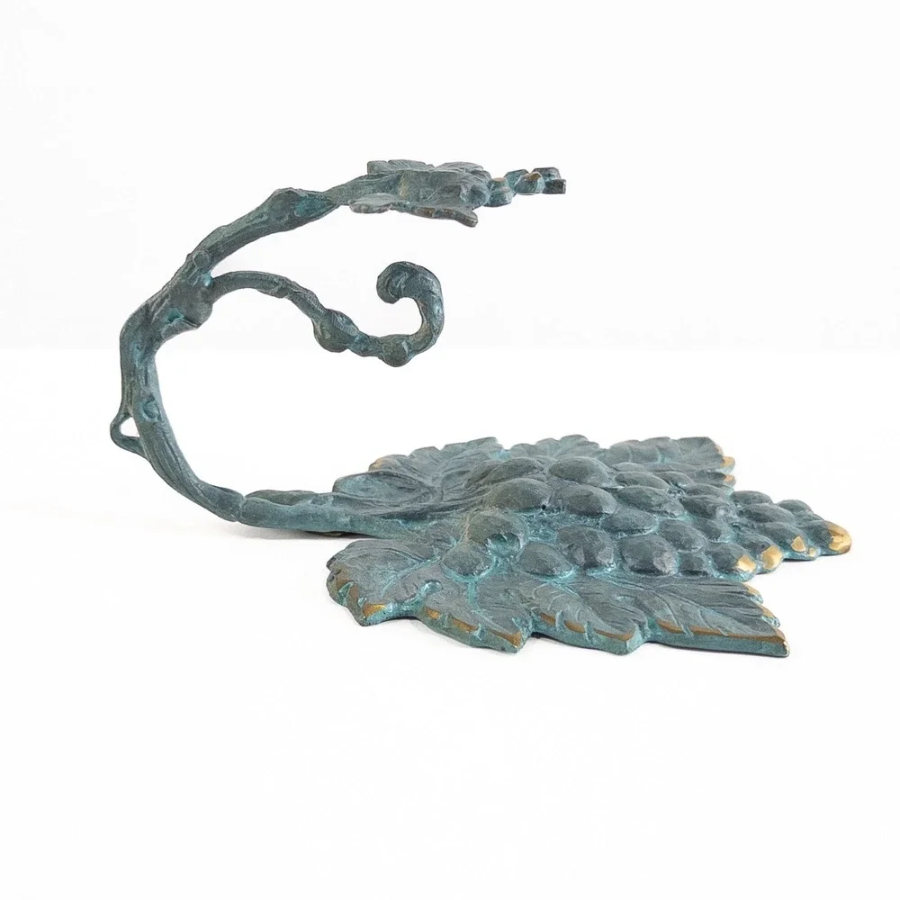 Metal Grapes Wall Hook Made In Greece Patina Rustic Old World Artisan Classical
